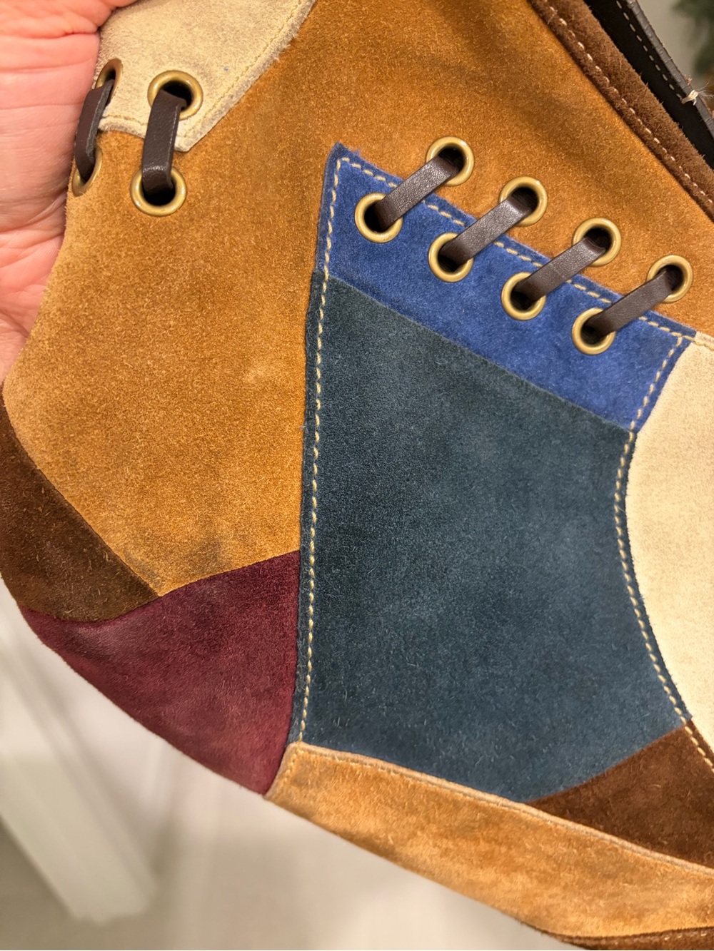 *EUC* Vintage Coach 2004 Y2k Suede Patchwork Hobo - Picture 5 of 9
